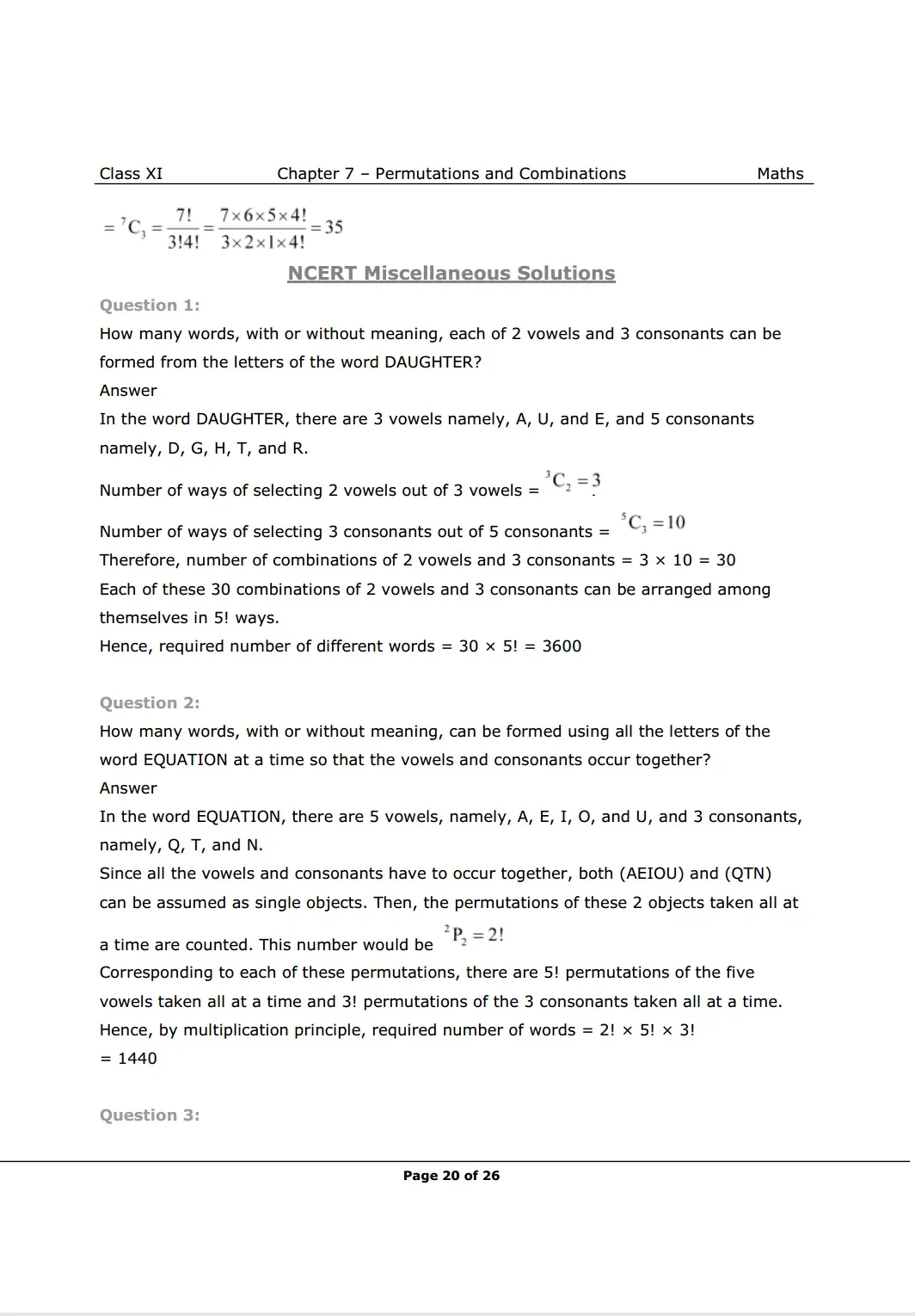 NCERT Class 11 Maths chapter 7 Miscellaneous Exercise Solutions Image 1