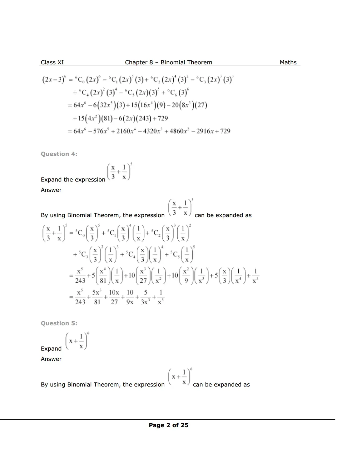 NCERT Class 11 Maths Chapter 8 Exercise 8.1 Solutions Image 2