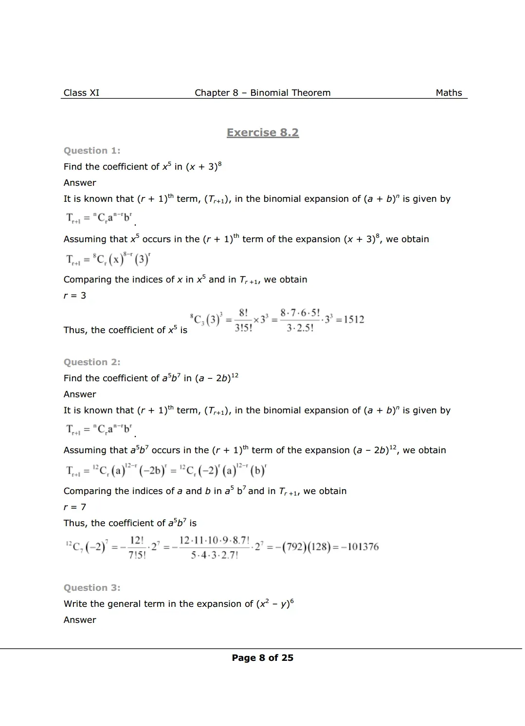 NCERT Class 11 Maths Chapter 8 Exercise 8.2 Solutions Image 1