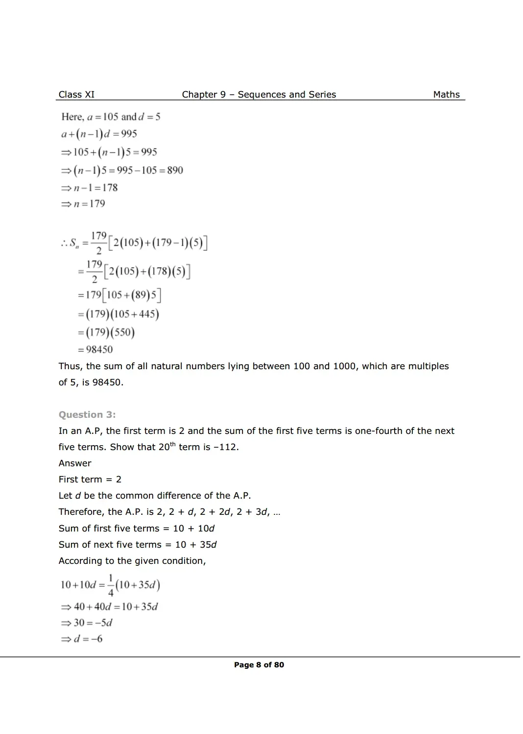 NCERT Class 11 Maths Chapter 9 Exercise 9.2 Solutions Image 2