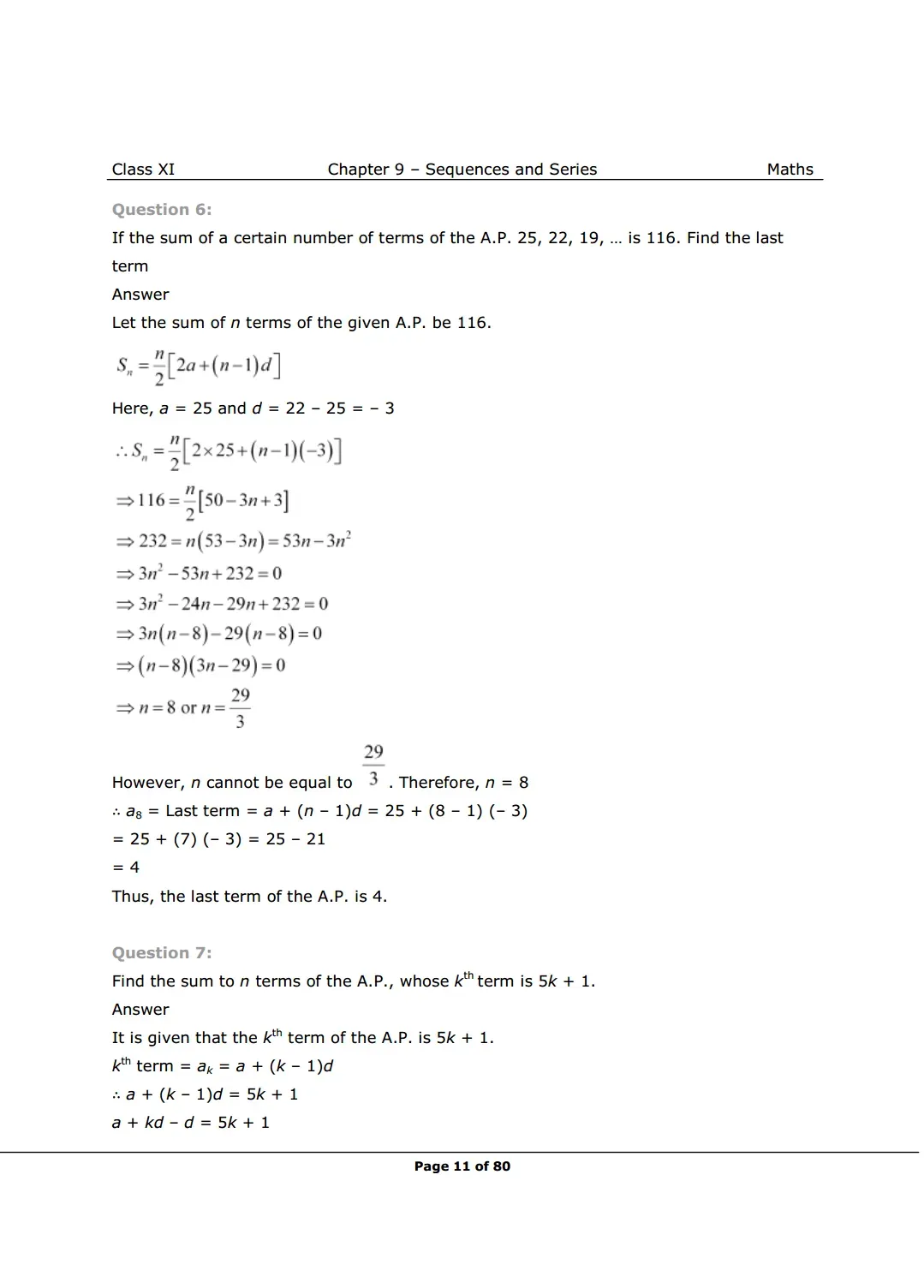 NCERT Class 11 Maths Chapter 9 Exercise 9.2 Solutions image 5