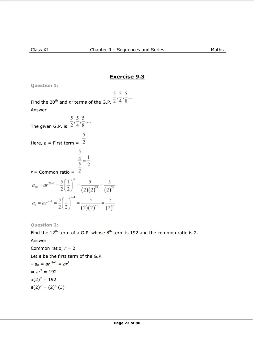 NCERT Class 11 Maths Chapter 9 Exercise 9.3 Solutions image 1
