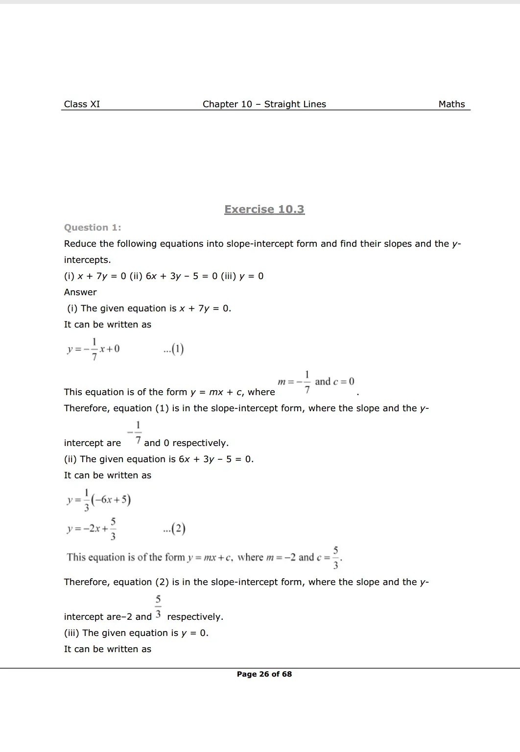 NCERT Class 11 Maths Chapter 10 Exercise 10.3 solutions Image 1