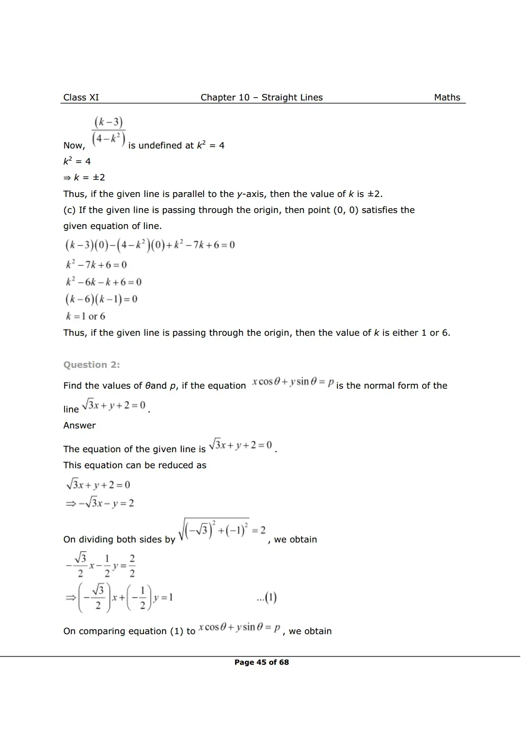 NCERT Solutions For Class 11 Maths Chapter 10 Miscellaneous Exercise Image 2