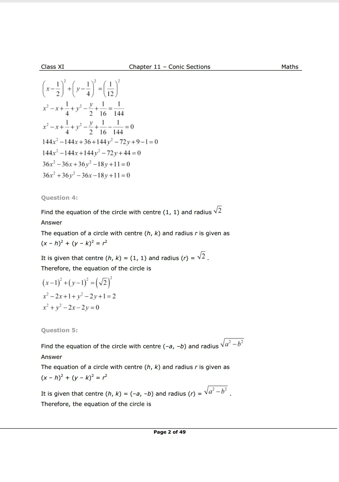 NCERT Class 11 Maths Chapter 11 Exercise 11.1 Solutions Image 2