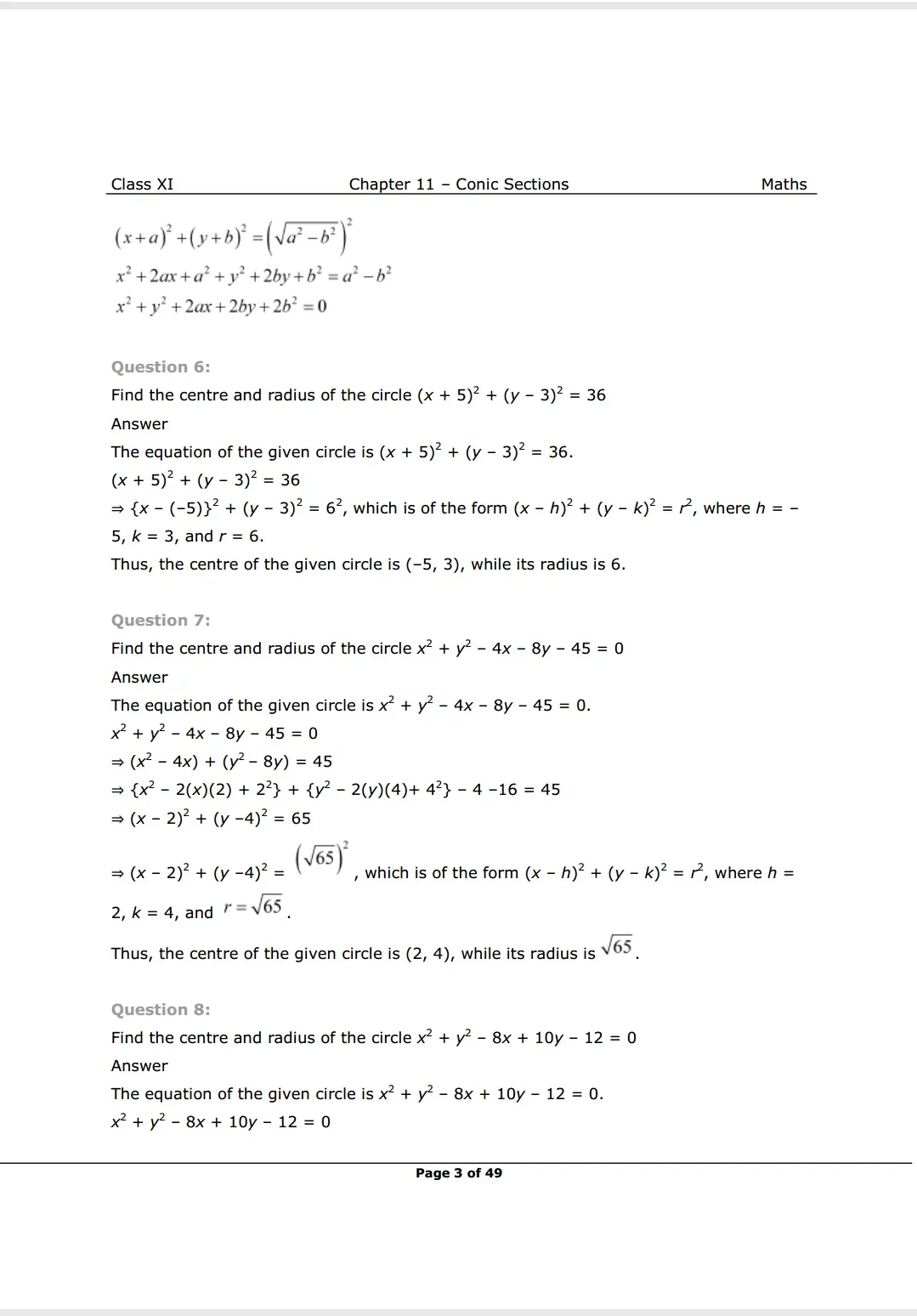 NCERT Class 11 Maths Chapter 11 Exercise 11.1 Solutions Image 3