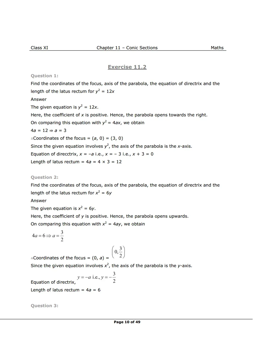 NCERT Class 11 Maths Chapter 11 Exercise 11.2 Solutions Image 1