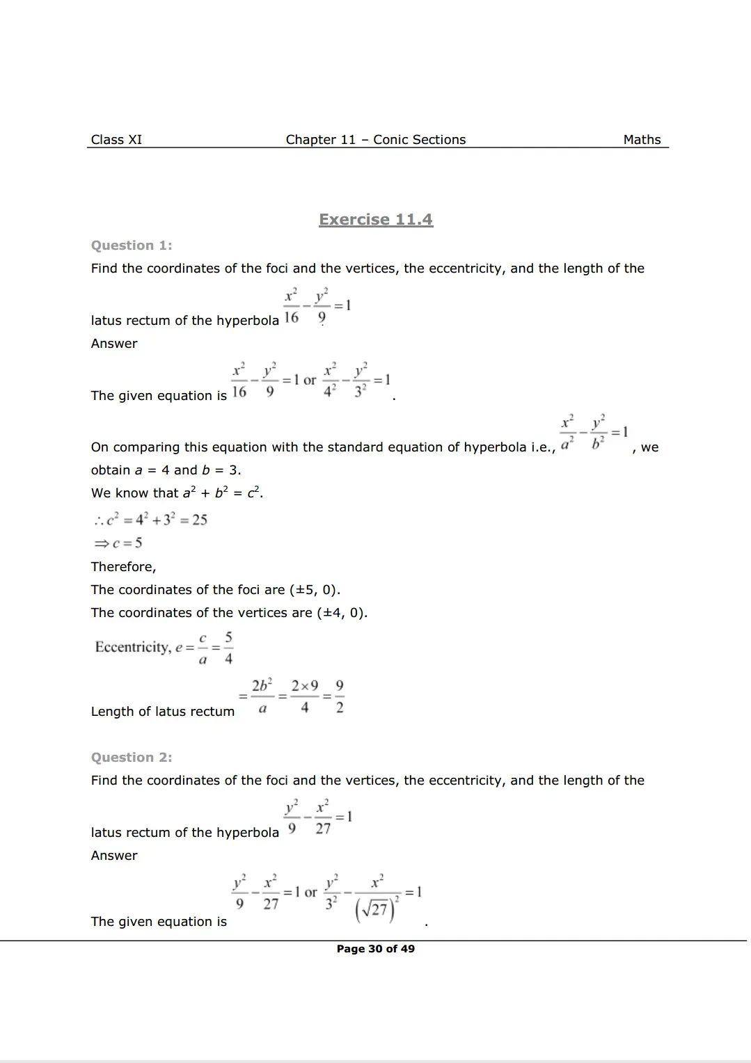 NCERT Class 11 Maths Chapter 11 Exercise 11.4 Solutions Image 1
