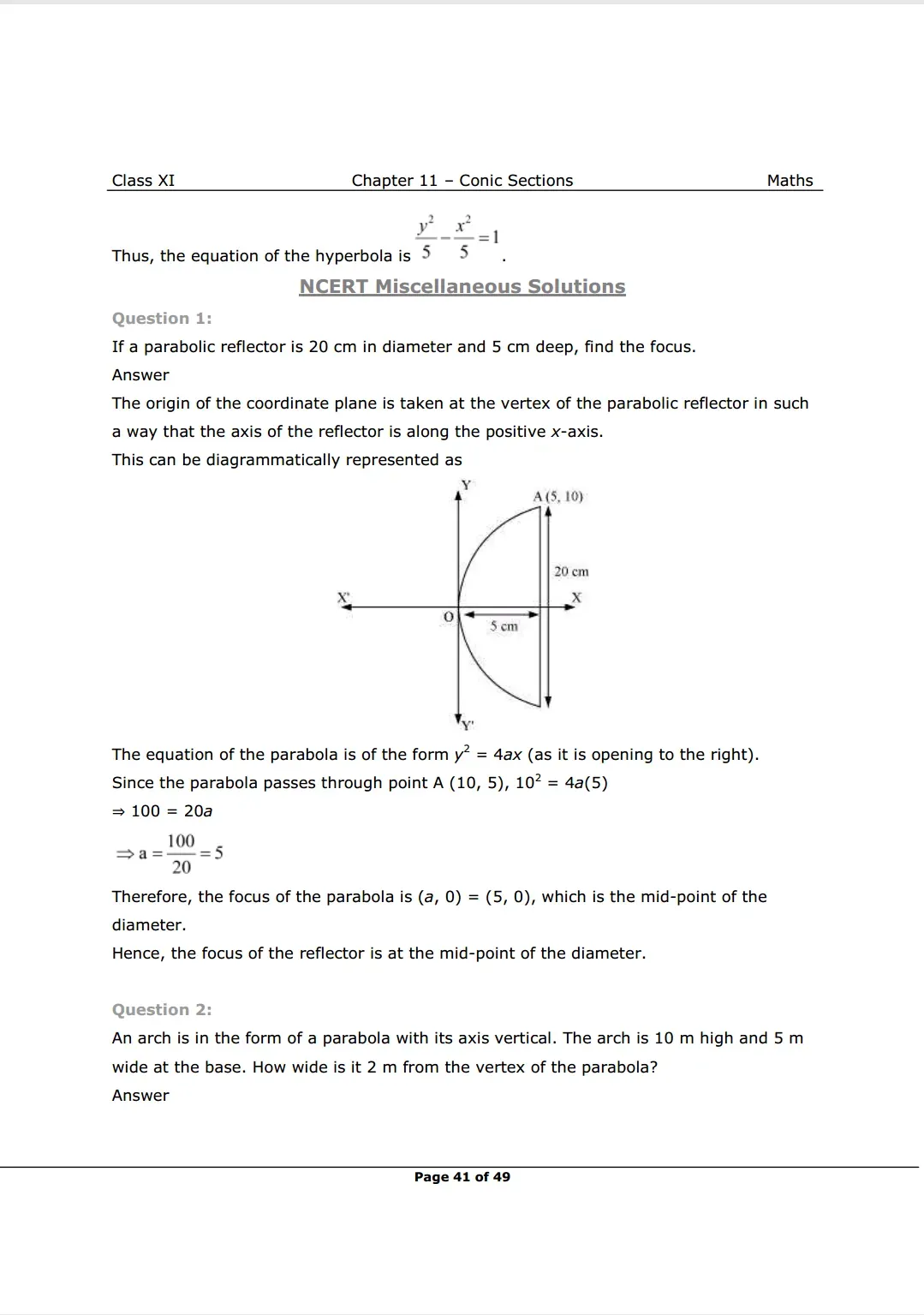 NCERT Solutions For Class 11 Maths Chapter 11 Miscellaneous Exercise Image 1