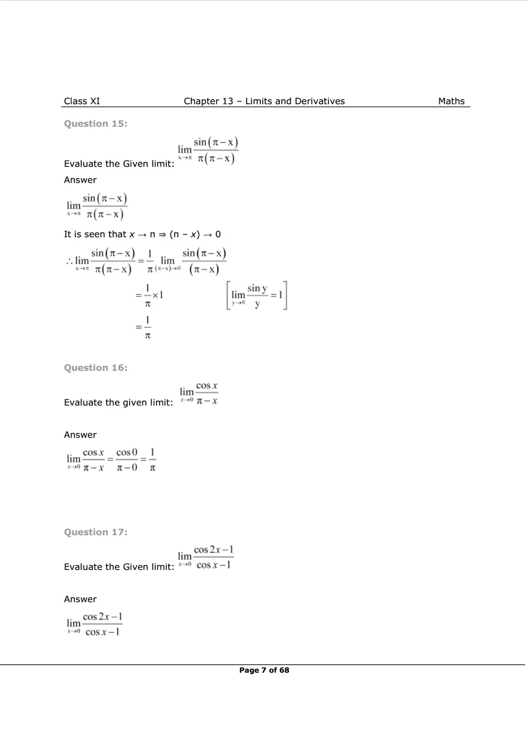 NCERT Class 11 Maths Chapter 13 Exercise 13.1 Solutions image 7