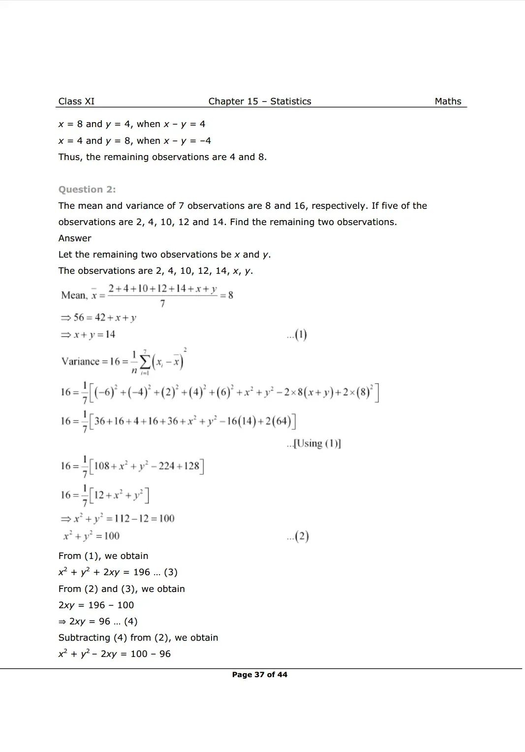 NCERT Solutions For Class 11 Maths Chapter 15 Miscellaneous Exercise Image 2