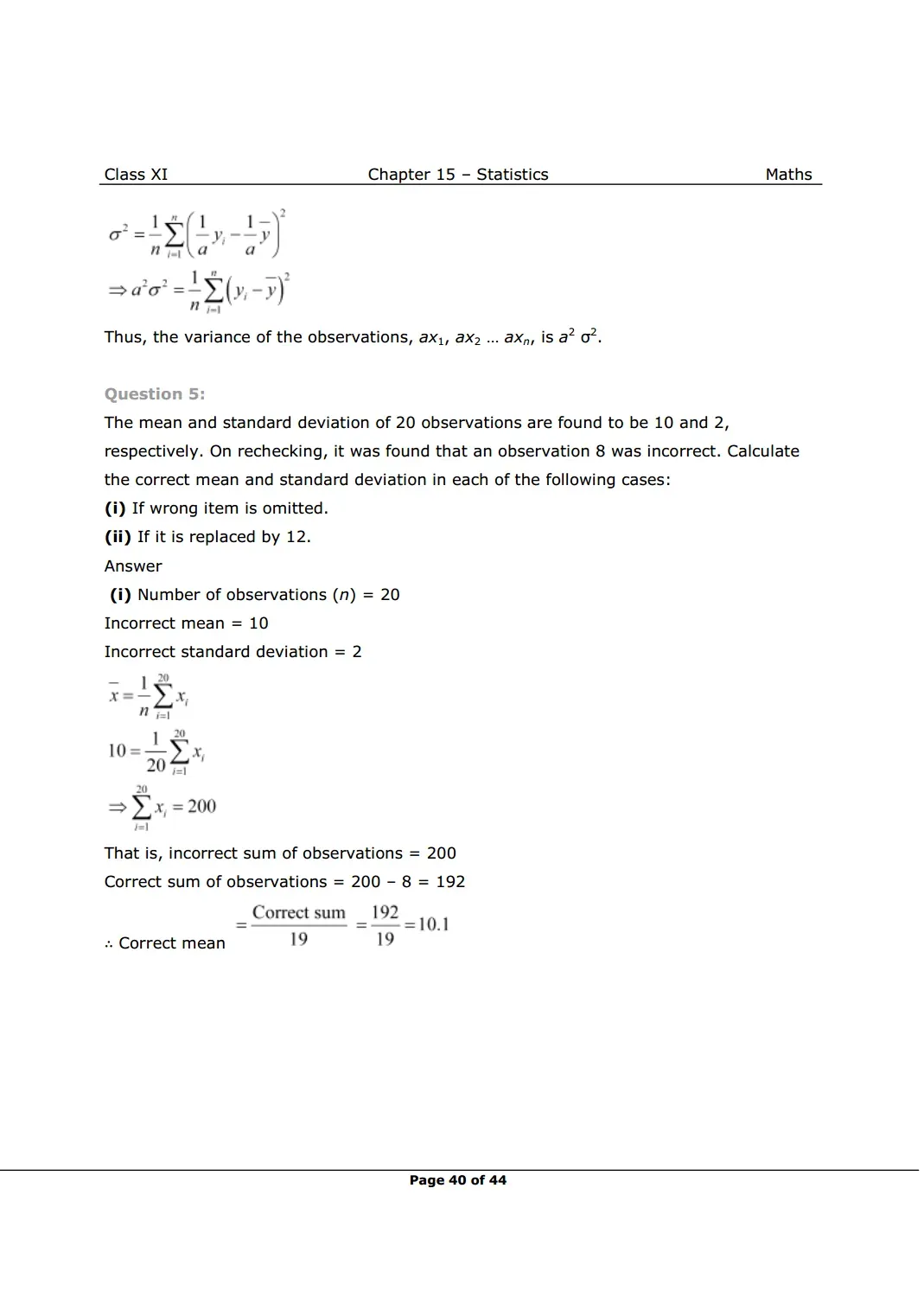NCERT Solutions For Class 11 Maths Chapter 15 Miscellaneous Exercise Image 5