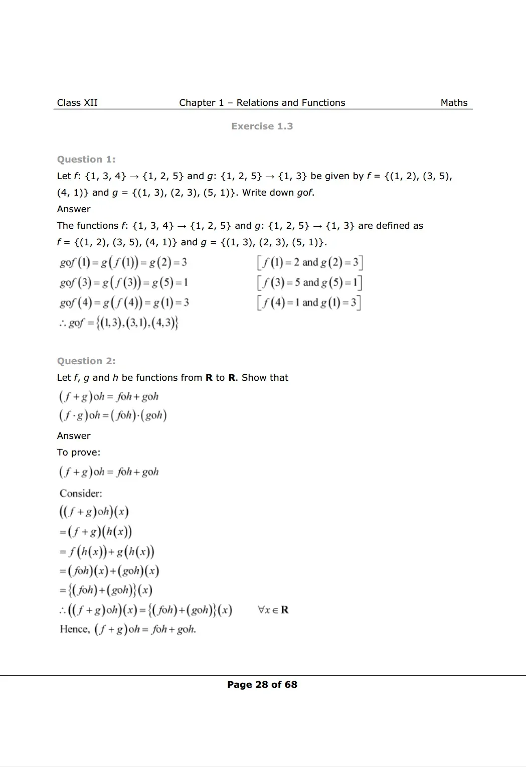 NCERT Class 12 Maths Chapter 1 Exercise 1.3 Solutions image 1