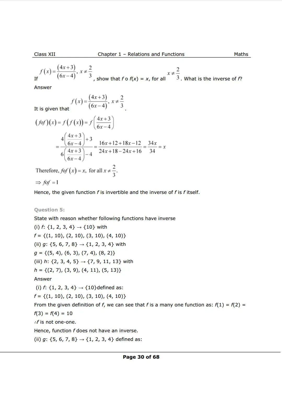 NCERT Class 12 Maths Chapter 1 Exercise 1.3 Solutions image 3
