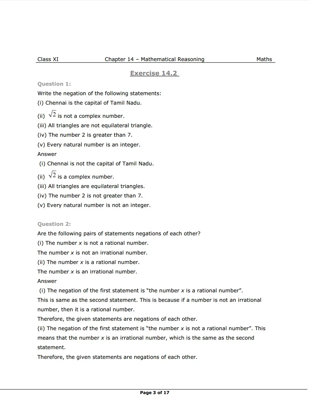 NCERT Class 11 Maths Chapter 14 Exercise 14.2 Solutions image 1