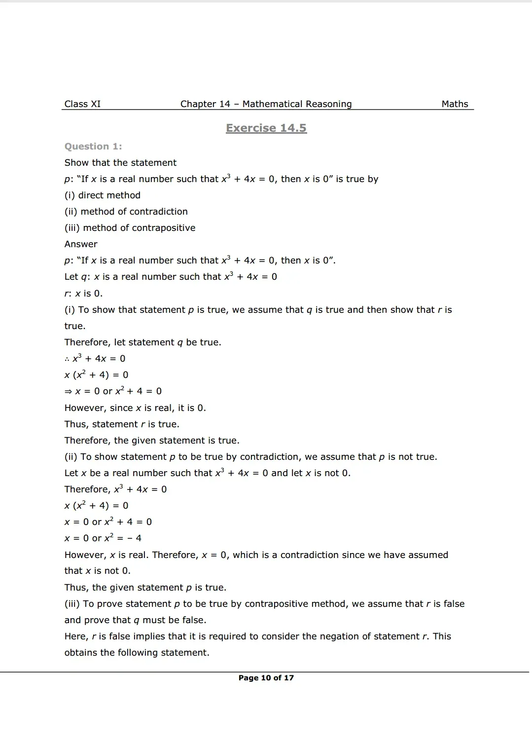 NCERT Class 11 Maths Chapter 14 Exercise 14.5 Solutions image 1