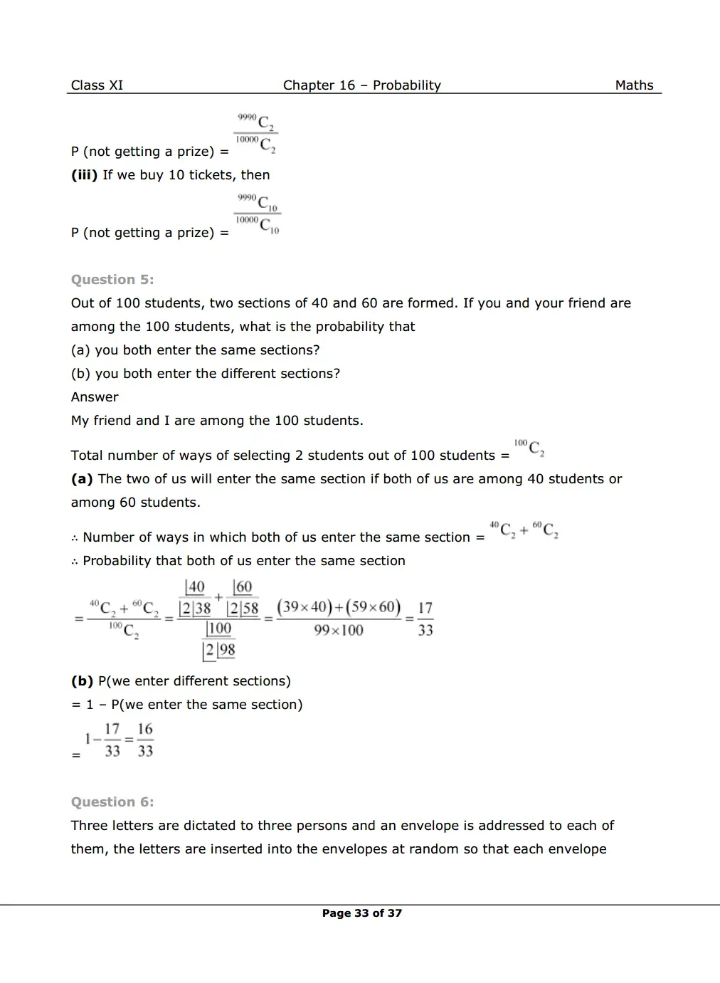 NCERT Solutions For Class 11 Maths Chapter 16 Miscellaneous Exercise image 3