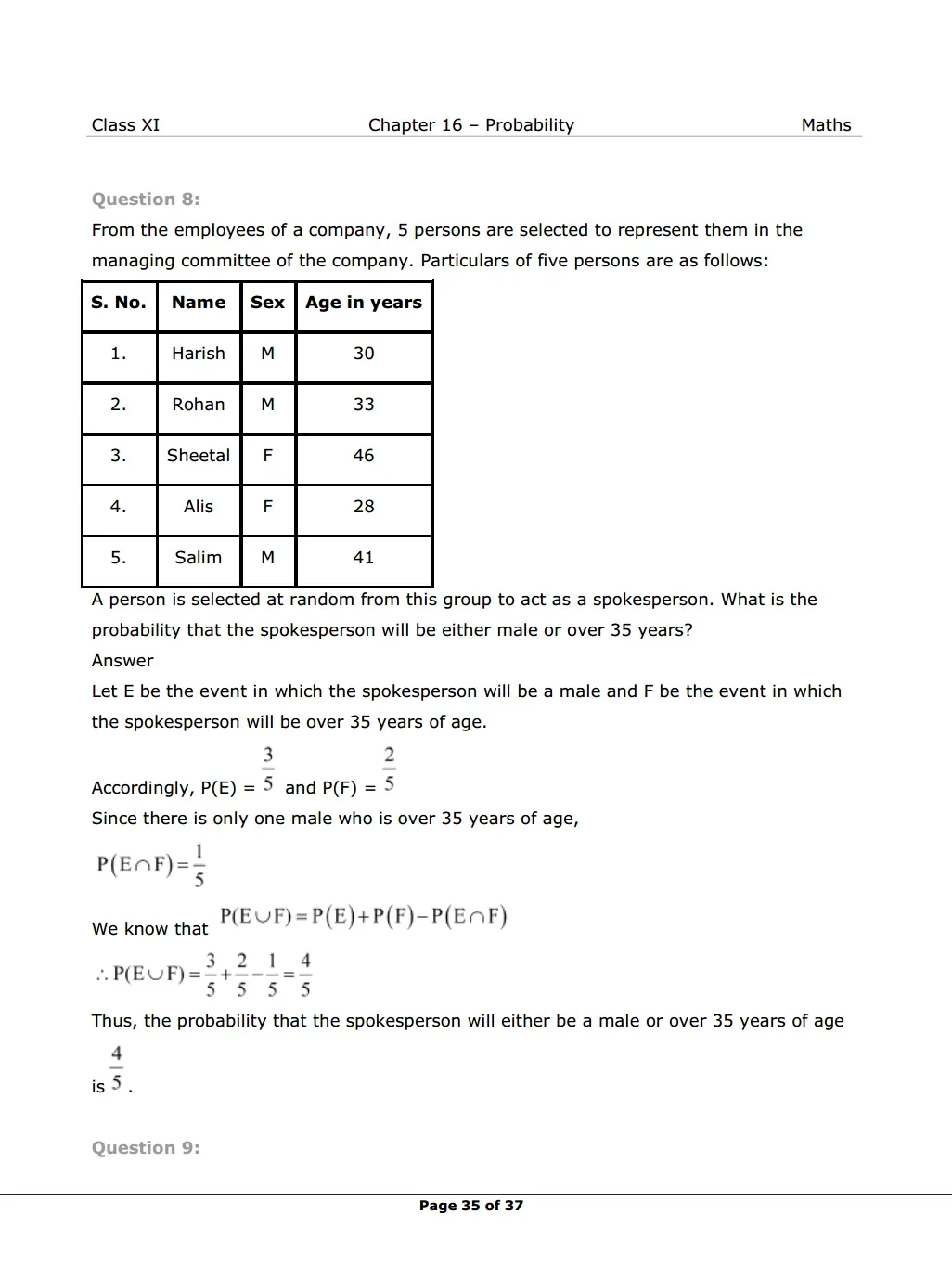 NCERT Solutions For Class 11 Maths Chapter 16 Miscellaneous Exercise image 5