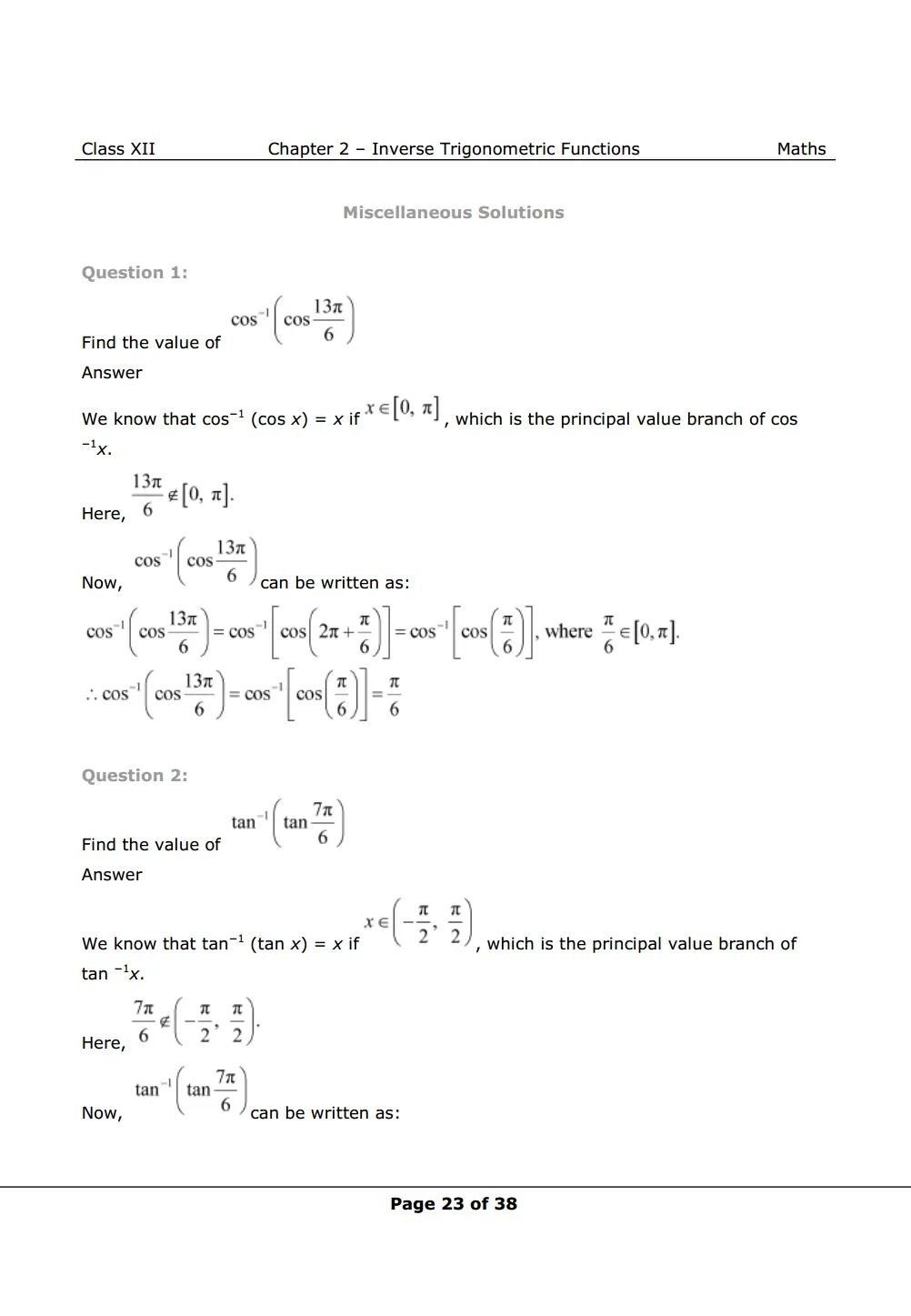 NCERT Solutions For Class 12 Maths Chapter 2 Miscellaneous Exercise image 1