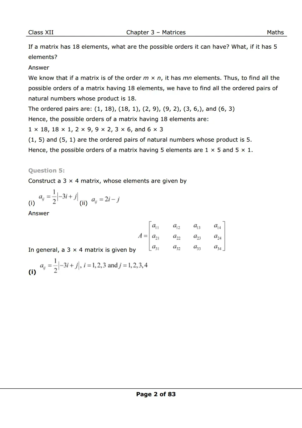 NCERT Class 12 Maths Chapter 3 Exercise 3.1 Solutions Image 2