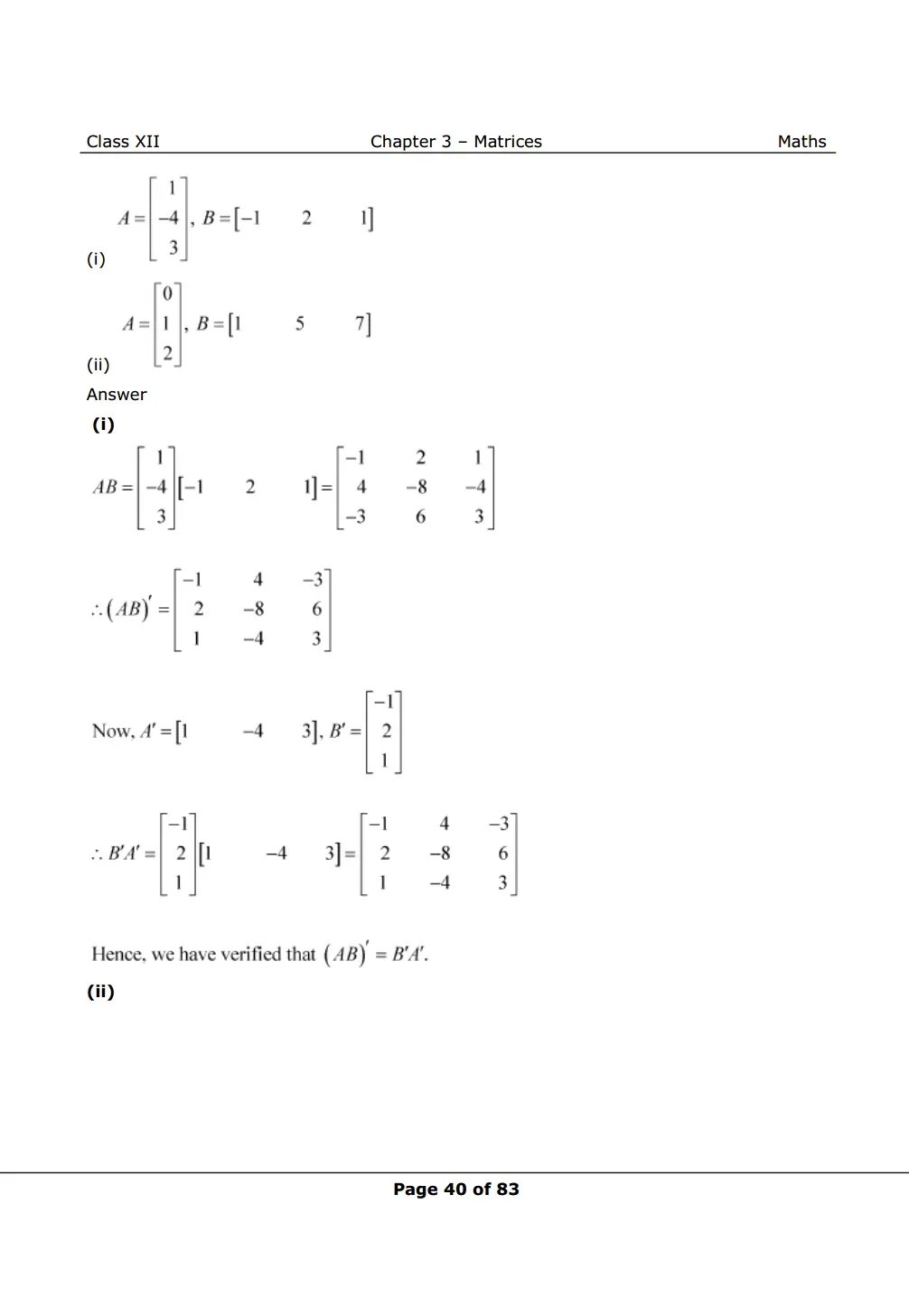 NCERT Class 12 Maths Chapter 3 Exercise 3.3 Solutions Image 5