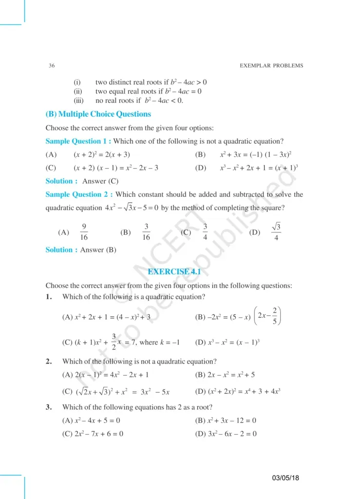 NCERT Exemplar Class 10 Maths Chapter 4 Image 2
