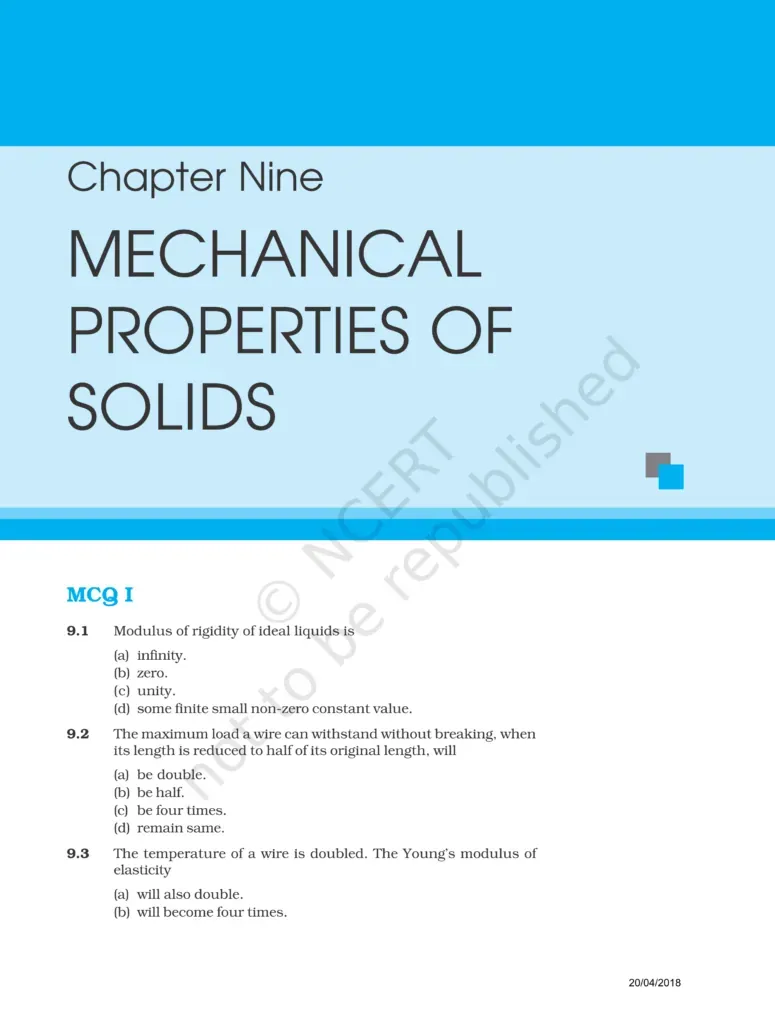 NCERT Exemplar Class 11 Physics Chapter 9 Image 1