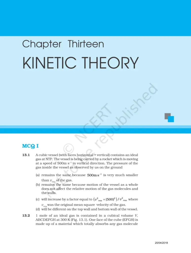 NCERT Exemplar Class 11 Physics Chapter 13 Image 1