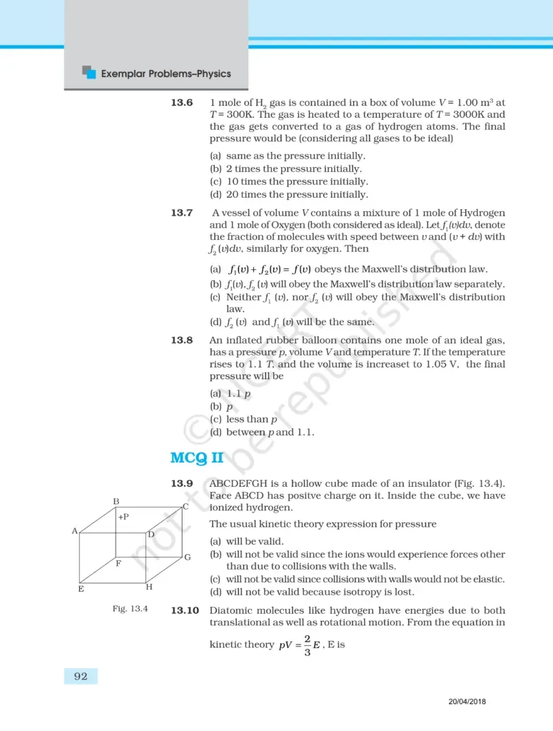 NCERT Exemplar Class 11 Physics Chapter 13 Image 3
