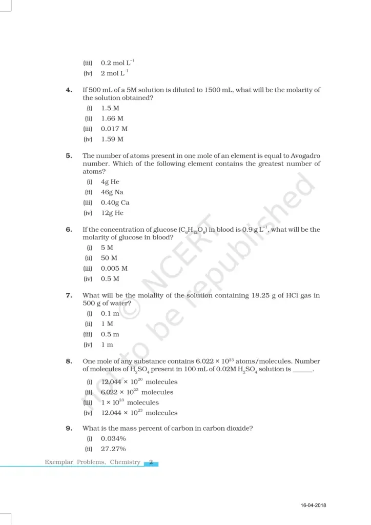 NCERT Exemplar Class 11 Chemistry Chapter 1 Image 2