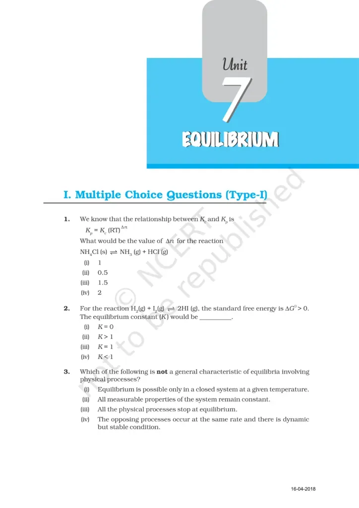 NCERT Exemplar Class 11 Chemistry Chapter 7 image 1