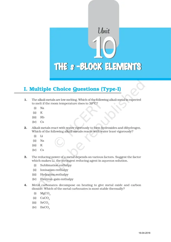 NCERT Exemplar Class 11 Chemistry Chapter 10 Image 1