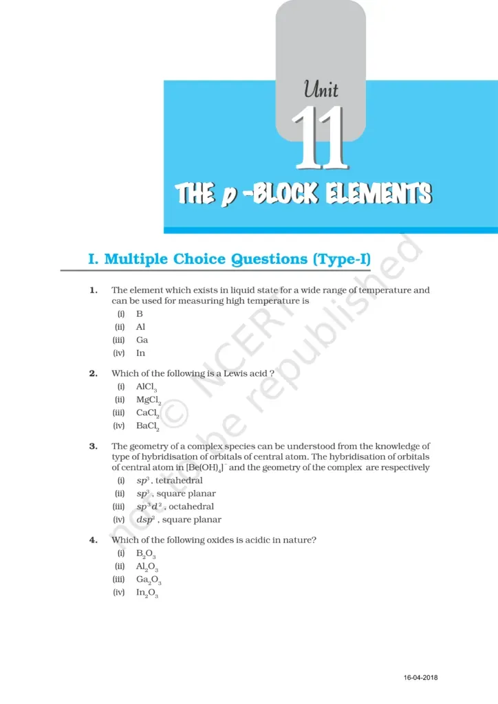 NCERT Exemplar Class 11 Chemistry Chapter 11 Image 1