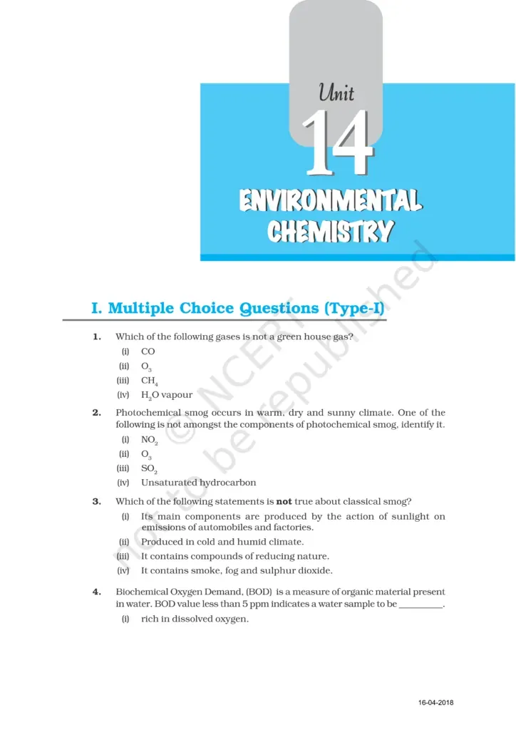 NCERT Exemplar Class 11 Chemistry Chapter 14 Image 1