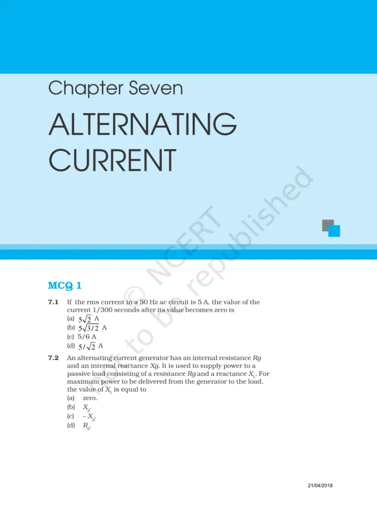 NCERT Exemplar Class 12 Physics Chapter 7 Image 1