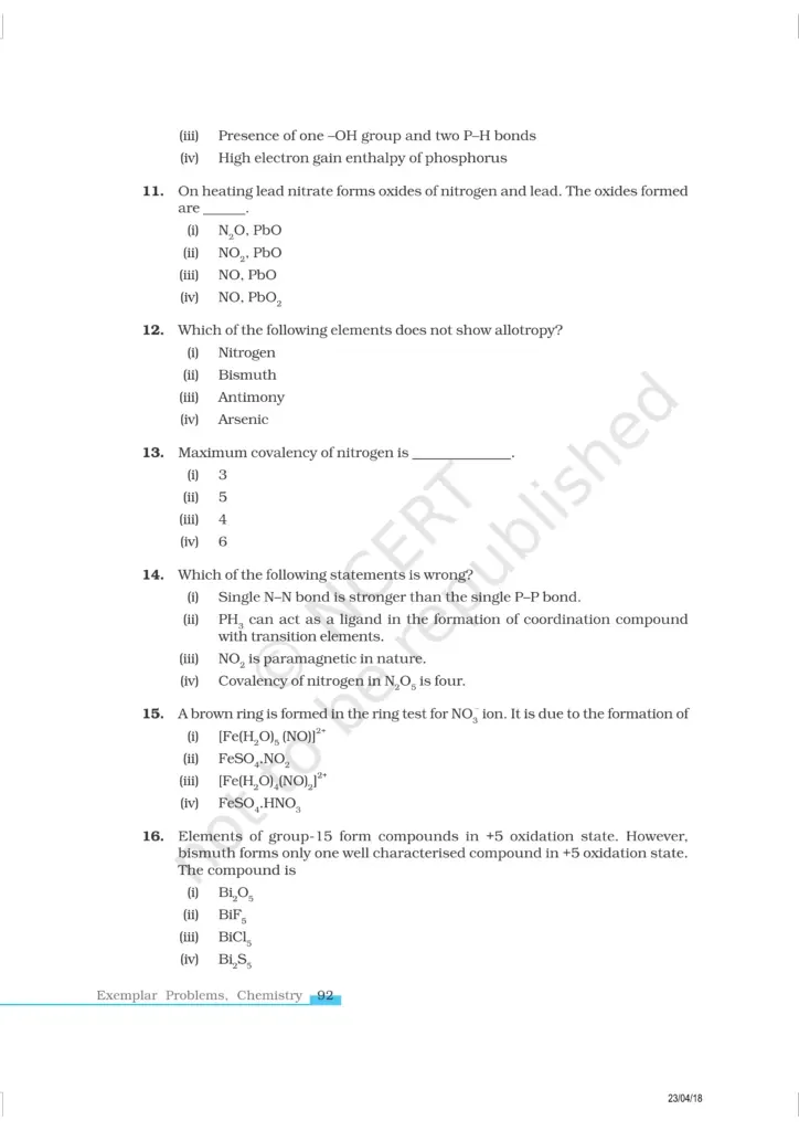 NCERT Exemplar Class 12 Chemistry Chapter 7 Image 3