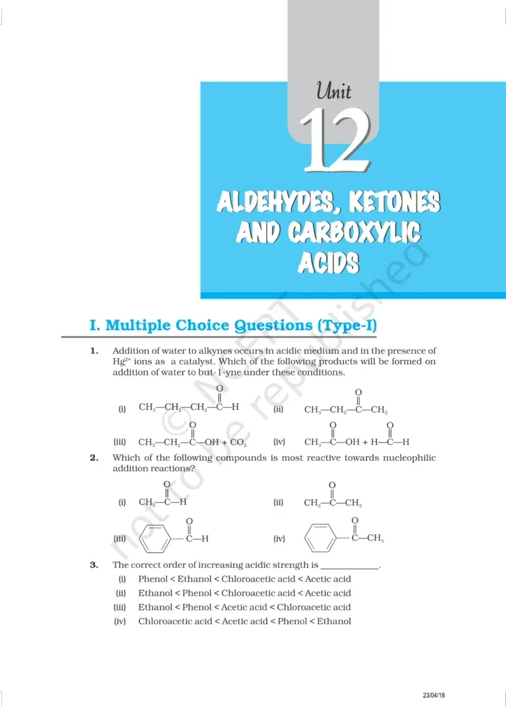 NCERT Exemplar Class 12 Chemistry Chapter 12 Image 1