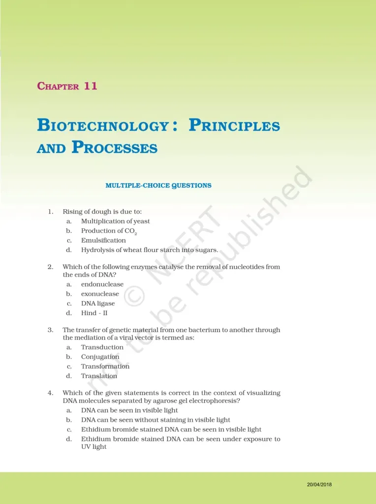NCERT Exemplar Class 12 Biology Chapter 11 Image 1