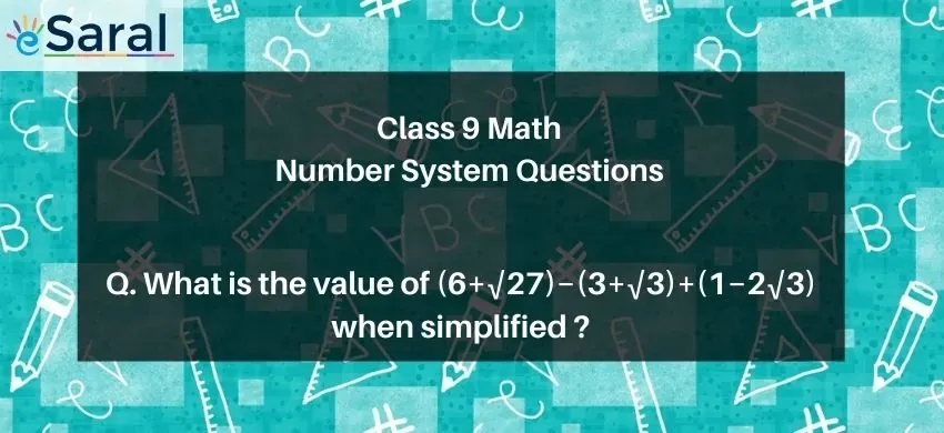 What is the value of (6+√27)−(3+√3)+(1−2√3) when simplified ?
