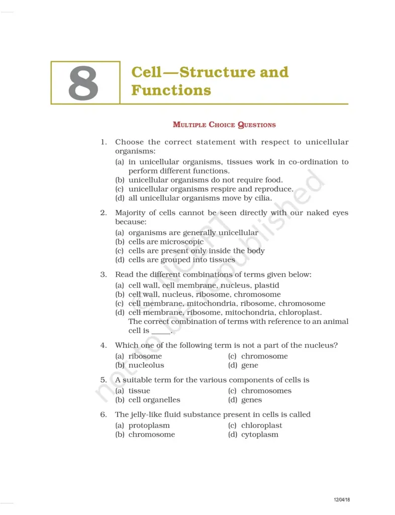 NCERT Exemplar Class 8 Science Chapter 8 Image 1