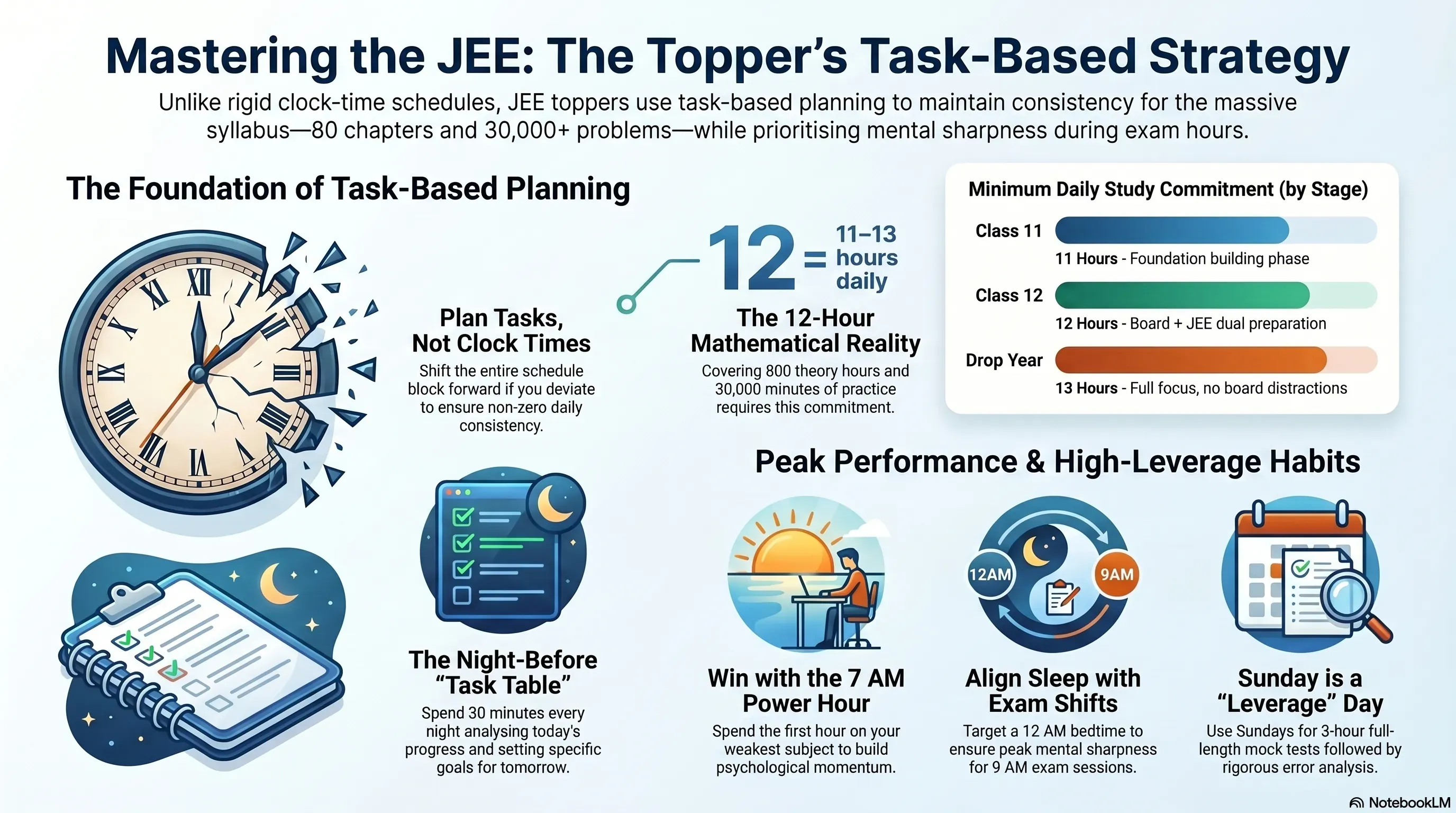 JEE Topper Timetable: Minute-by-Minute Daily Schedule (2027)