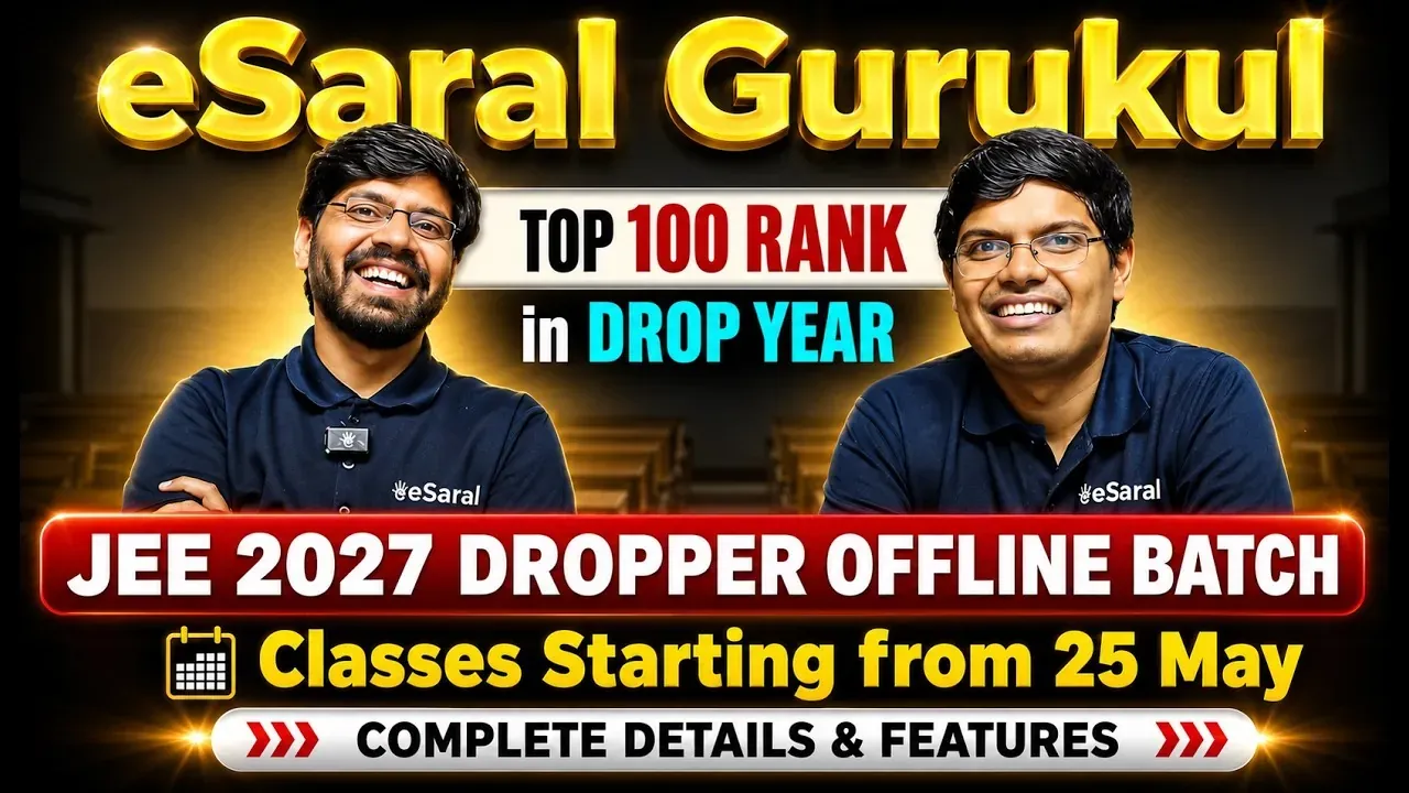 eSaral JEE dropper batch classroom at Kota Gurukul 2027