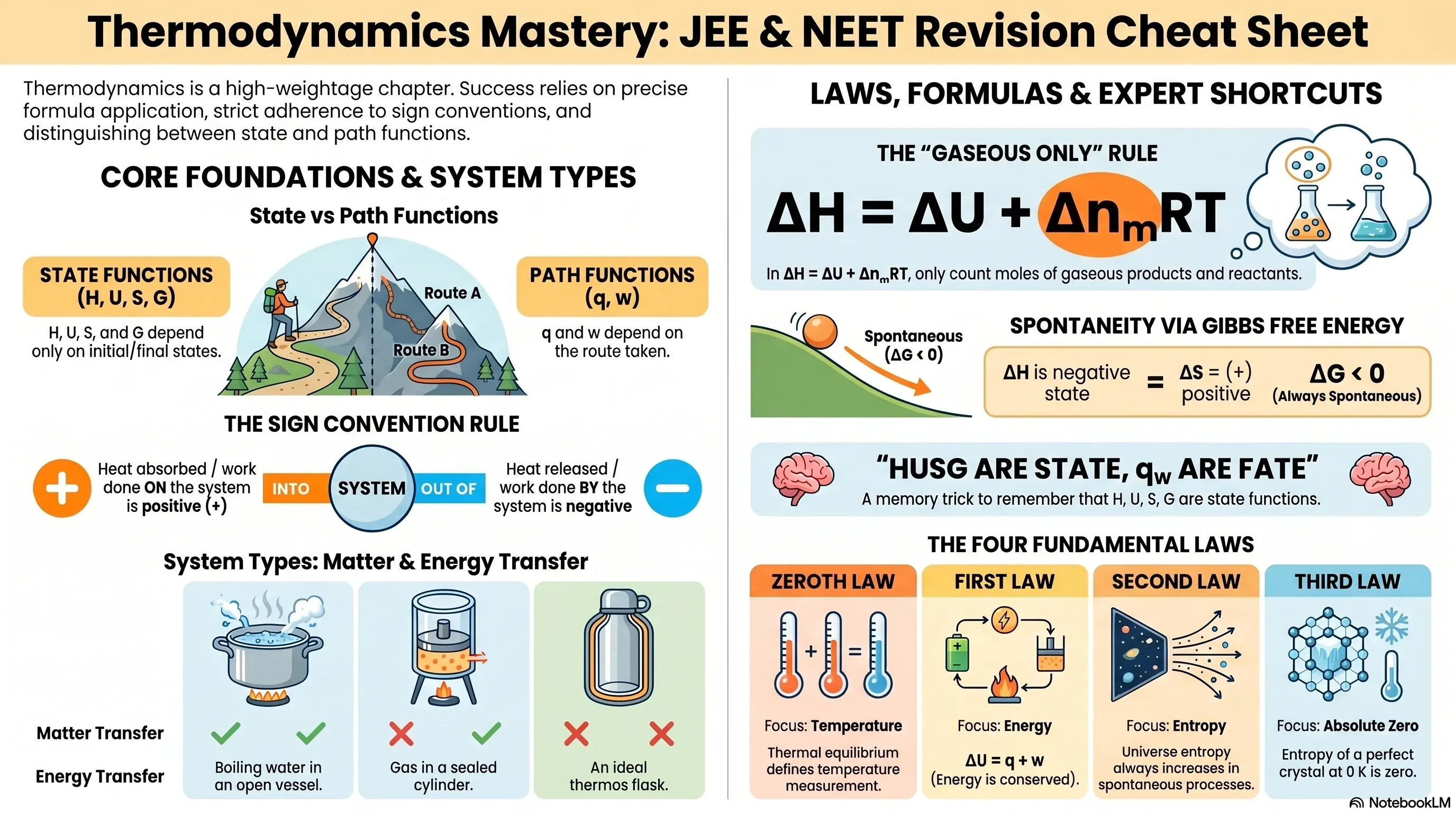 Thermodynamics Short Notes for Class 11, JEE & NEET