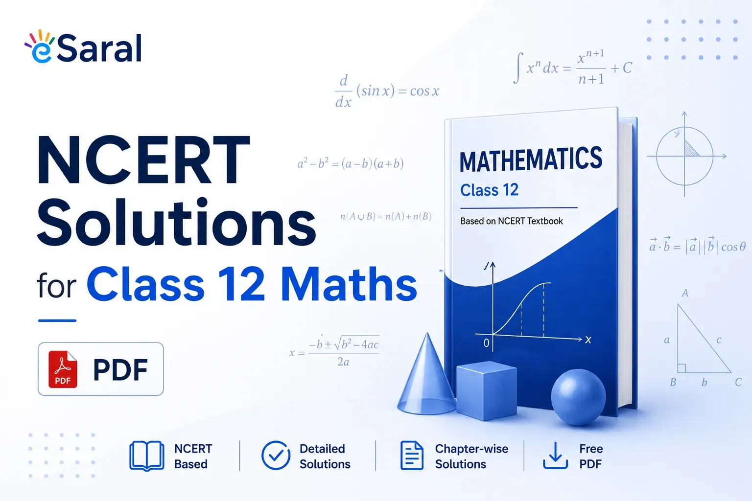 NCERT Solutions for Class 12 Maths PDF – All Chapters