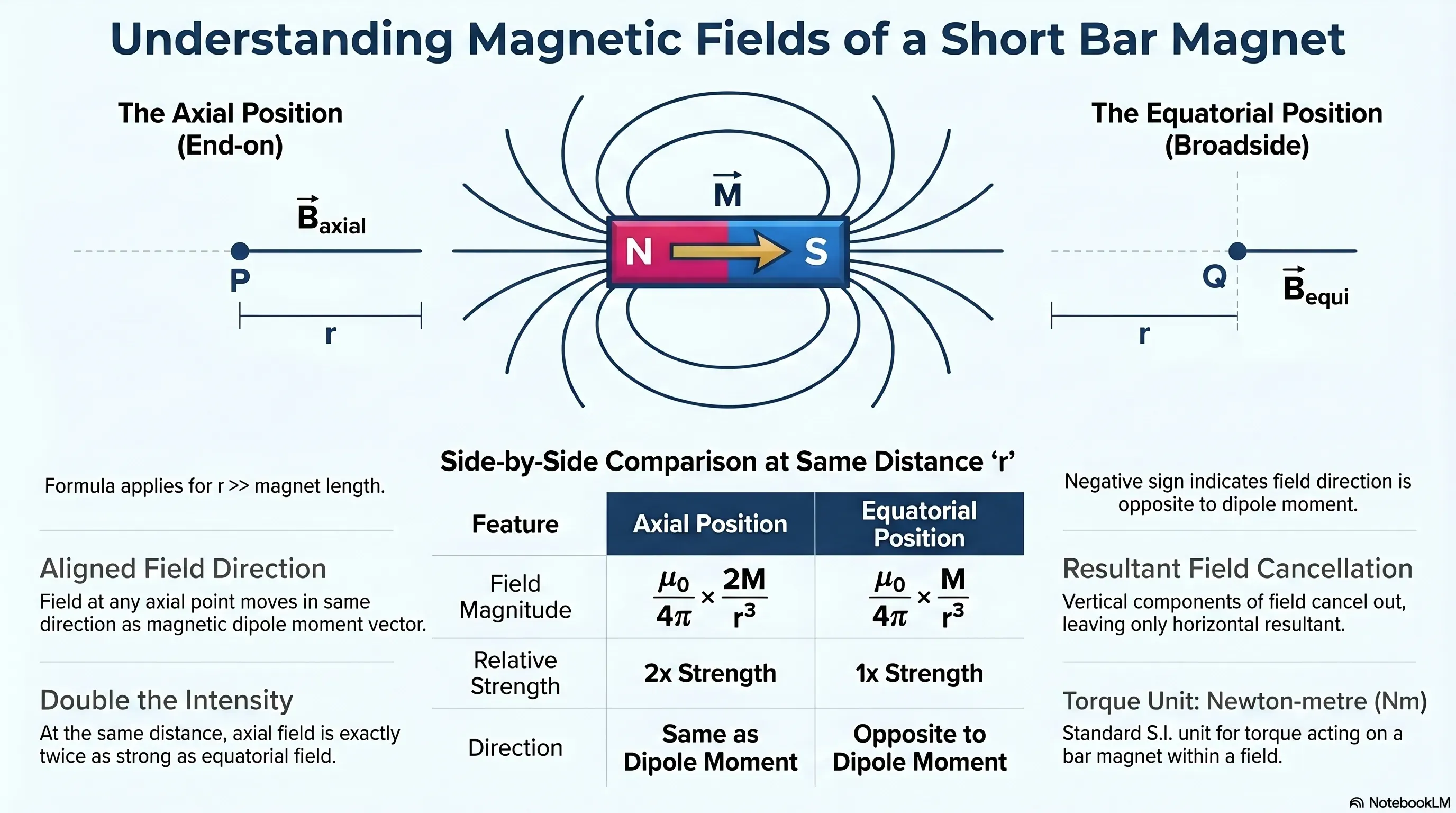 Magnetic Field due to a Short Bar Magnet || Class 12 physics Notes