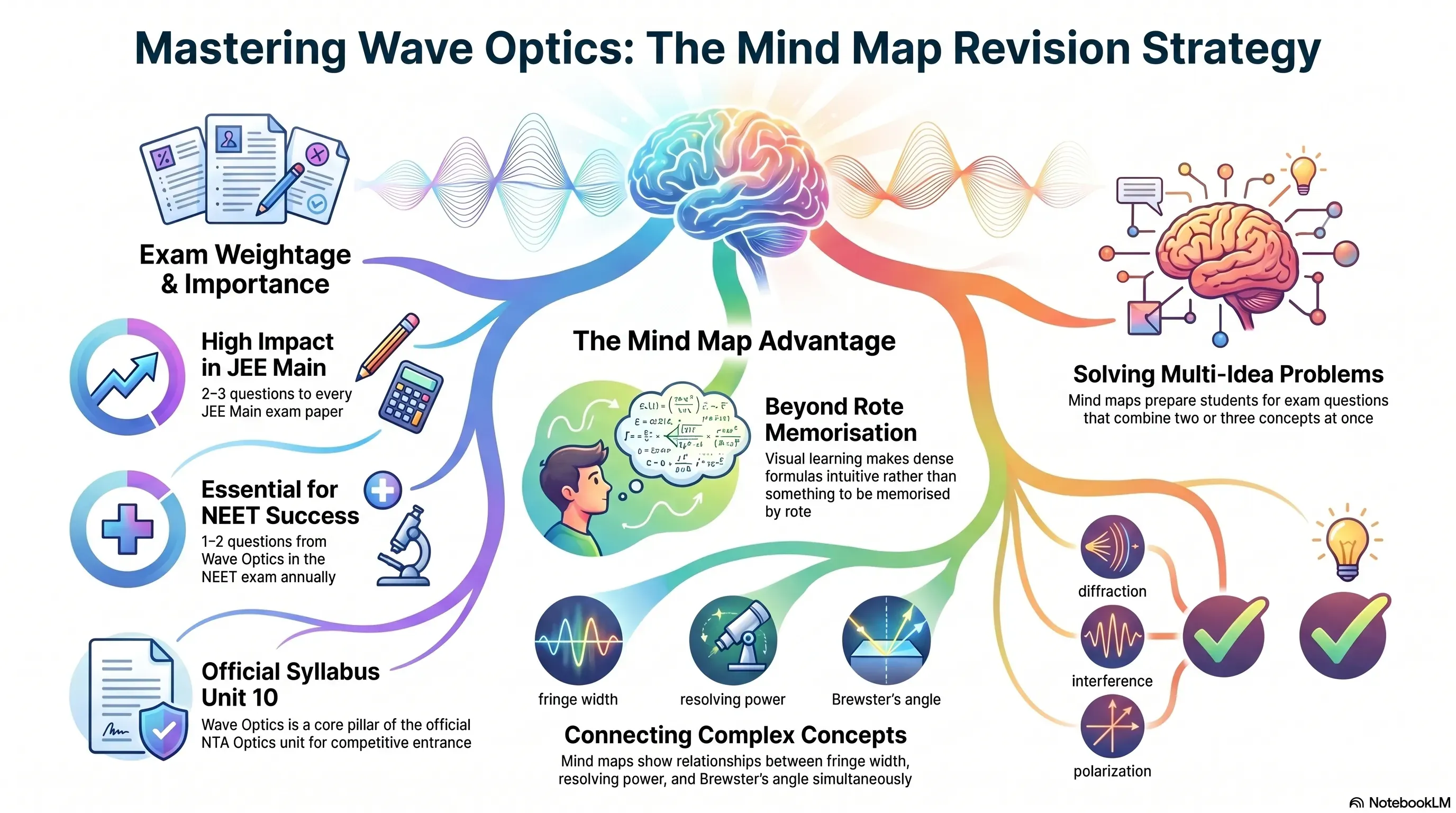 Wave Optics Mind Map Class 12 – JEE & NEET Revision