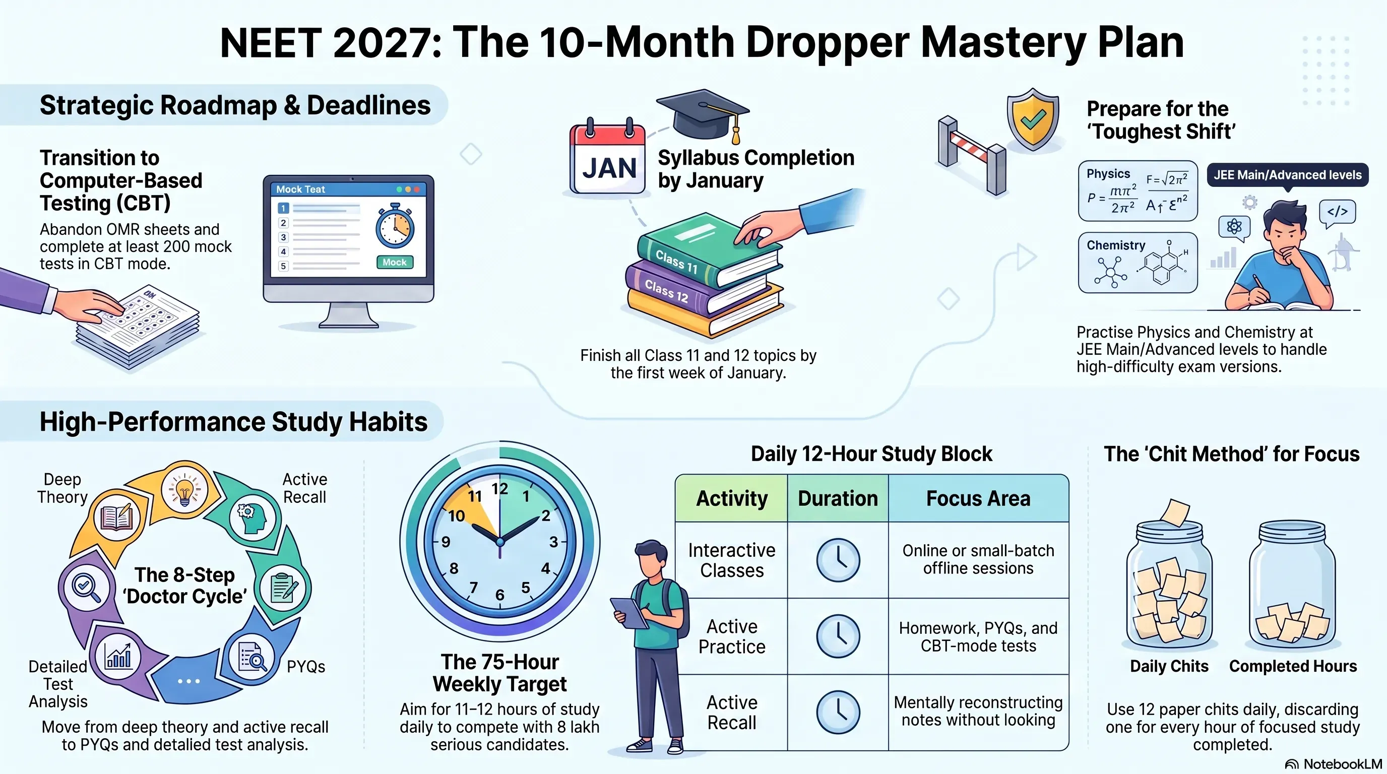 NEET 2027 Dropper Strategy: 10-Month Study Plan