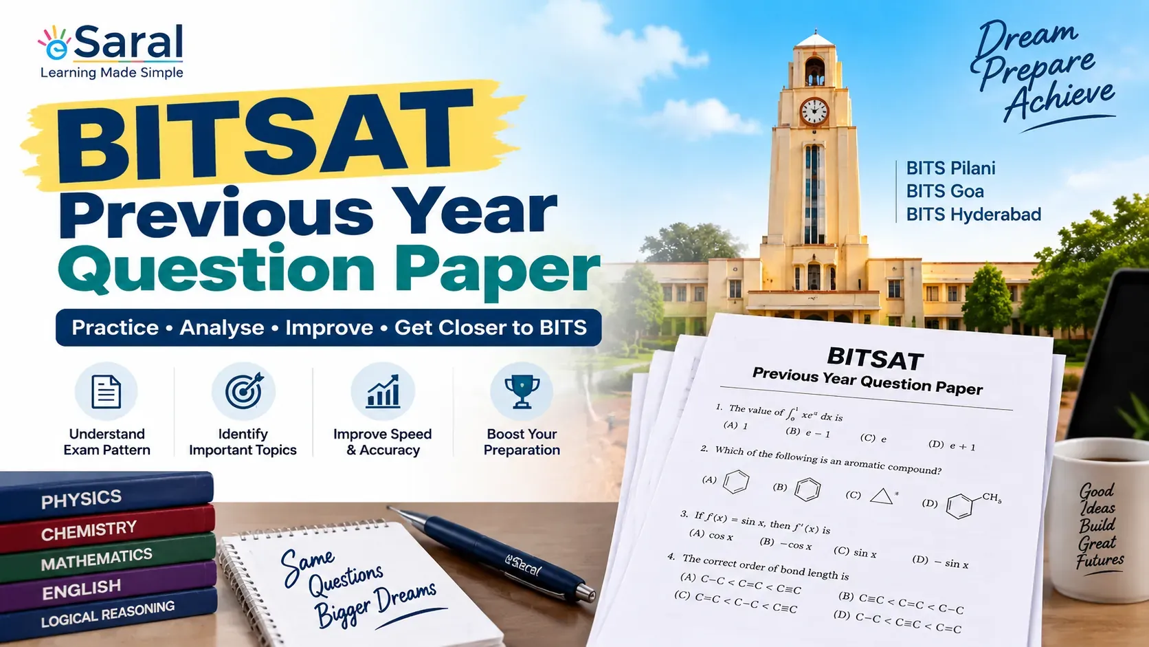 BITSAT Previous Year Question Paper PDF for BITSAT Preparation