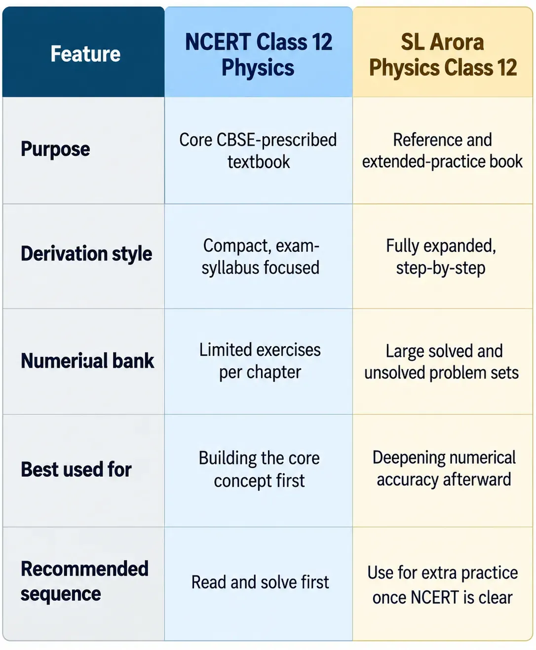 SL Arora vs NCERT